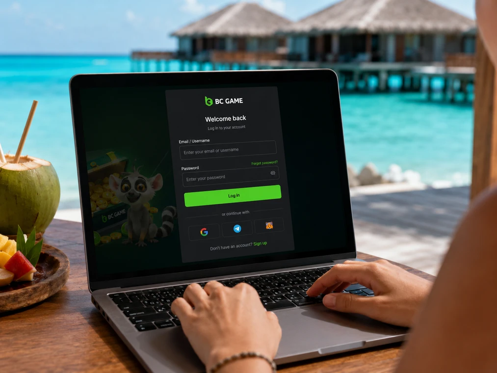 BC Game Maldives login and registration interface for secure account access